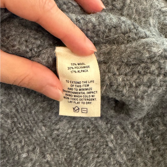 Alex Mill Camil Cable Knit Women's Gray Sweater - size M - Picture 7 of 7